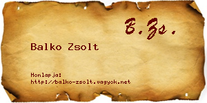 Balko Zsolt névjegykártya